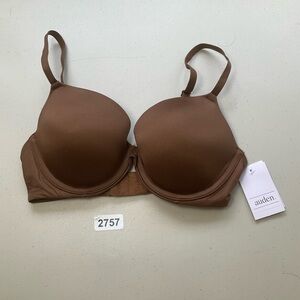 Auden Bra Brown 32C Full Coverage Lightly Lined Comfort Wire New